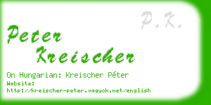 peter kreischer business card